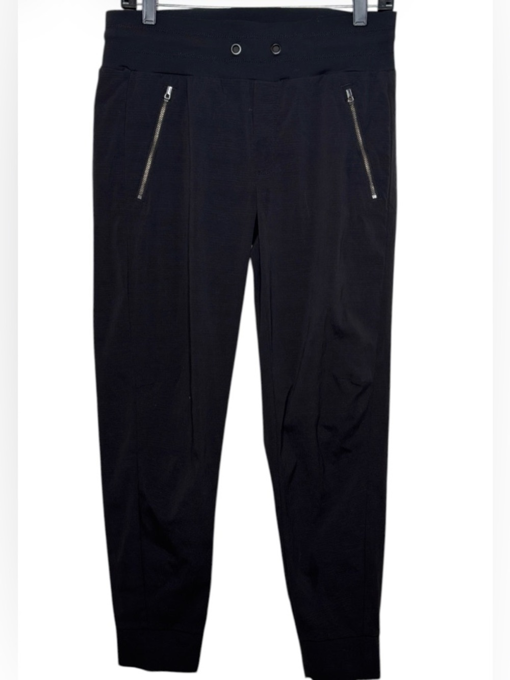 Athleta Trekkie North High Rise  Joggers Womens Sz 4 Nylon w Zip Pockets Black